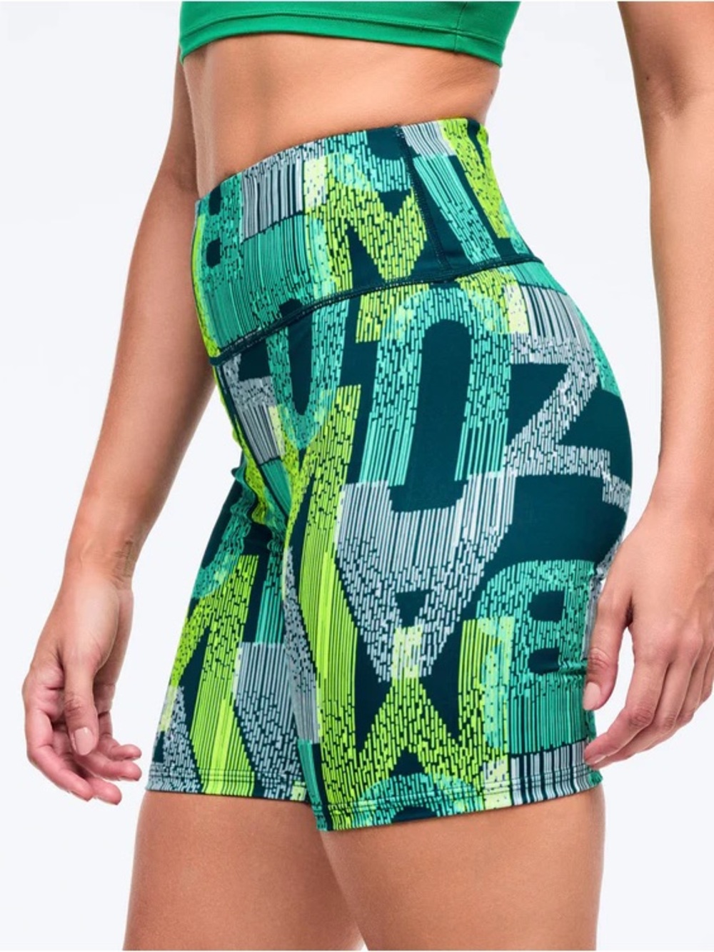 Zumba Latin movement high waisted biker shorts.